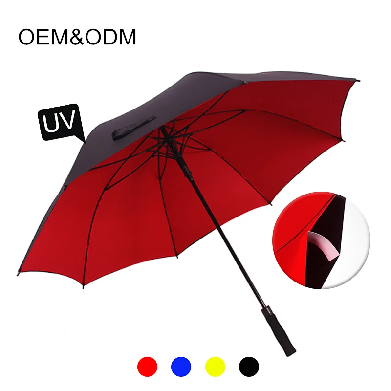 China Factory Custom New Model UV Long Shaft Giant Big Large Windproof Rain Gift Golf Umbrella With Logo Printing For Promotion