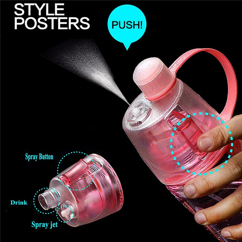 New Products 400ML 600ML Sport Plastic Fruit Infuser Drink Spray Shaker Water Bottle