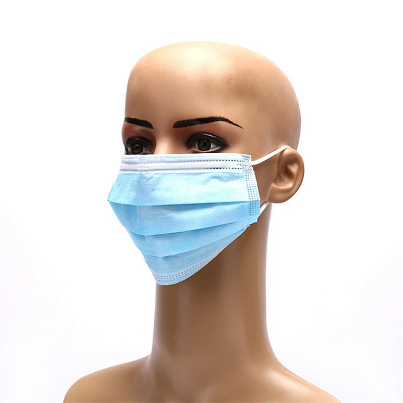 Antivirus Dust Máscara facial no tejida de 3 capas Mascarilla desechable con gancho para la oreja