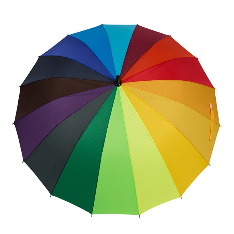 Paraguas de golf de arco iris de material de poliéster de color opcional