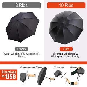 10 costillas mujeres de adentro hacia afuera sol lluvia reversible plegable compacto viaje automático plegable paraguas invertido