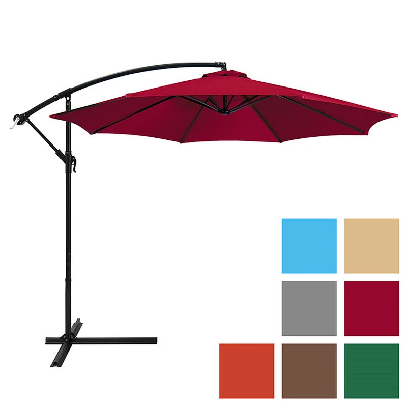 Paraguas al aire libre del patio del mercado de la ejecución compensada del ajuste del 10ft con la inclinación