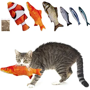 Pet product factory Cat toys Catnip Fish Anti Bite Chew Interactive Plush Pet Toys for Cats