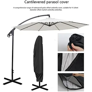 600D polyester PVC coated waterproof dustproof UV inhabited patio umbrella covers parasol covers