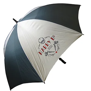 Shangyu umbrella factory sell Custom Made Brands Printing Hotel Promotional Golf Stick Umbrella