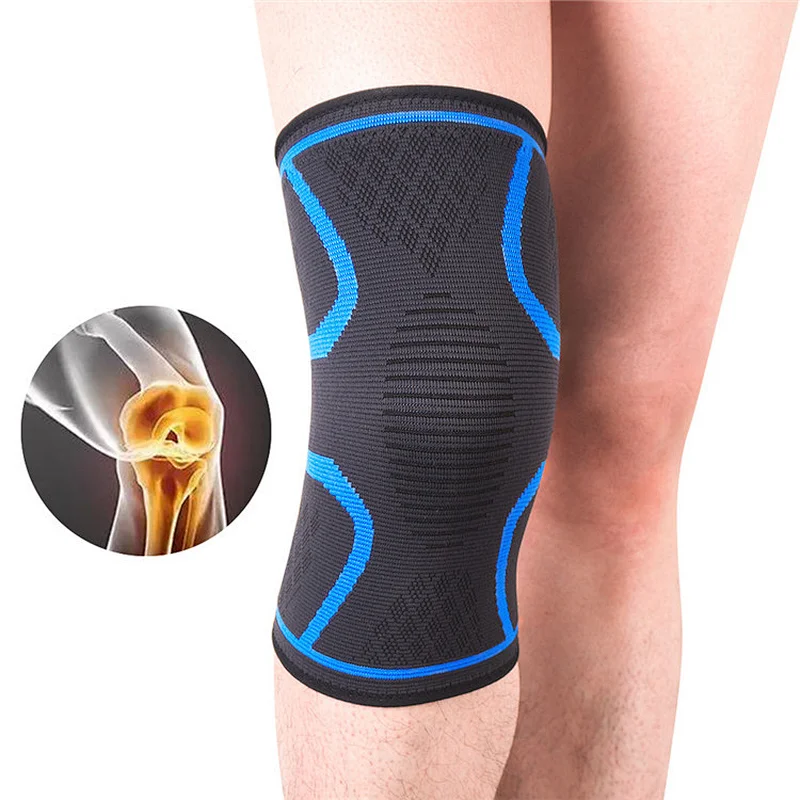 Wholesale Athletic Knee Brace High Quality Compression Sports Basketball Yoga Knee Pads Anti-slip athletics knitting sleeve