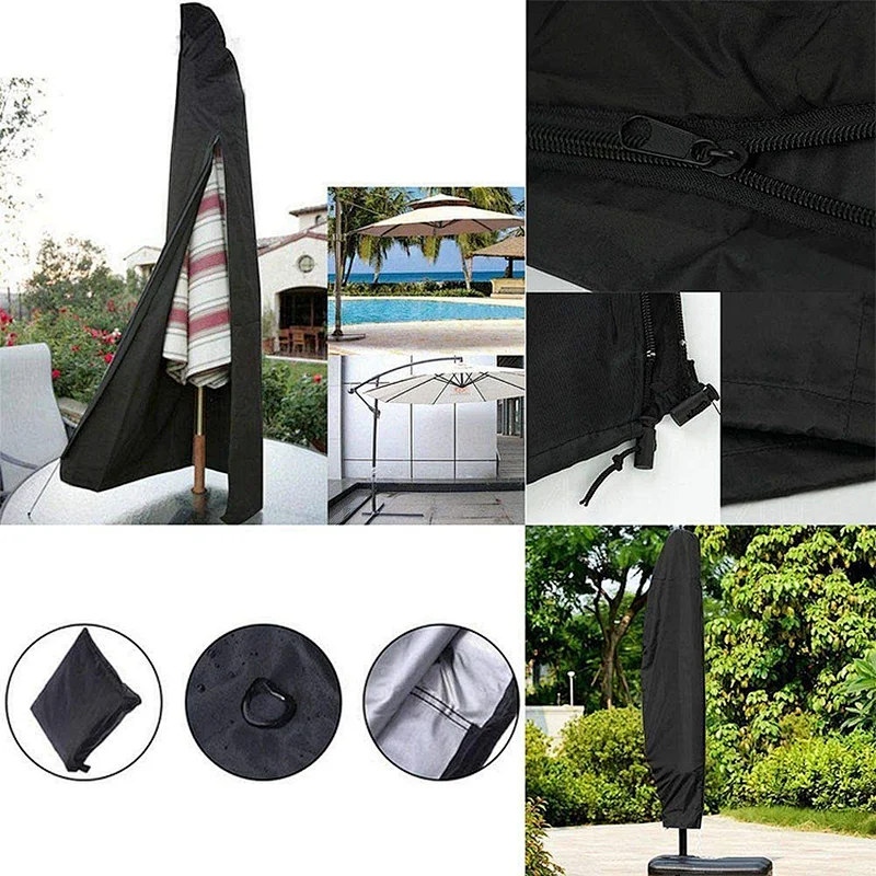 600D polyester PVC coated waterproof dustproof UV inhabited patio umbrella covers parasol covers