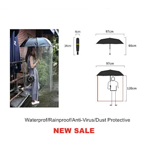 2020 New Design Custom Cheap Anti-Virus Dust Protective Full Body Raincoat Sun Fold Umbrella With Plastic PVC Cover