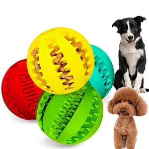 Rubber Pet Cleaning Balls Toys Ball Chew Toys Tooth Cleaning Balls Food Dog Toy Made in China