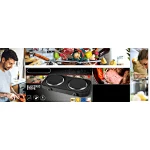 Use hot plate to Fry fish, meat, pepper and Pasta