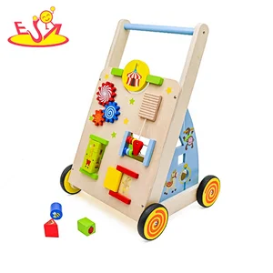 New design educational babywalker wooden baby walker for push along W16E143
