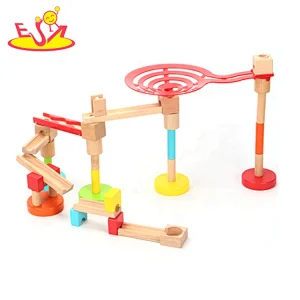 2019 Most popular 27 PCS DIY blocks wooden marble run track for kids W04E082
