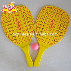 Custom wooden beach paddle set with 2 Paddles and 1 Ball W01A103