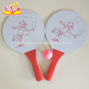 Funny outdoor sport game wooden beach racket with best price W01A093