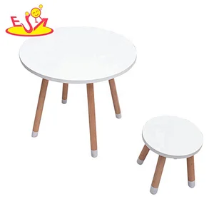 High quality children round wooden table chair set for study W08G273B