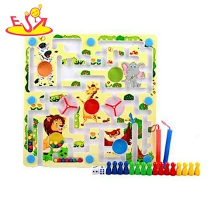 Most popular educational wooden marble labyrinth toy for children W11H054