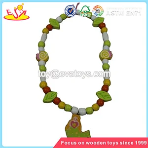 2018Wholesale new beautiful baby wooden necklace beads toy W11E028