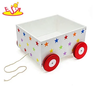 Hot selling cartoon wooden toy chest for kids W08C128