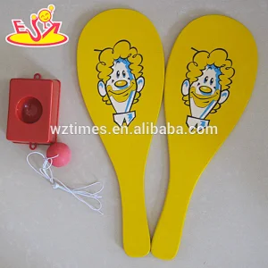 Wholesale cartoon style beach ball game wooden paddle ball for children W01A106