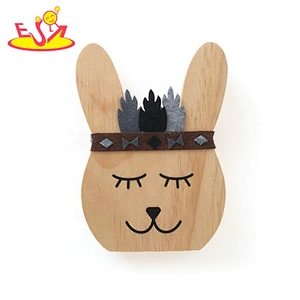 Most popular rabbit shape wooden arts and crafts for kids W02A360