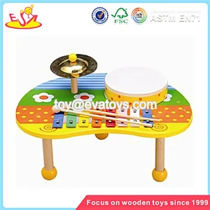 wholesale baby wooden musical toy table, funny kids wooden musical toy table W07A054