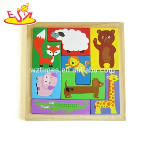 2018 Wholesale wooden shape-recognition puzzle kids animals jigsaw puzzle with best price W14A184