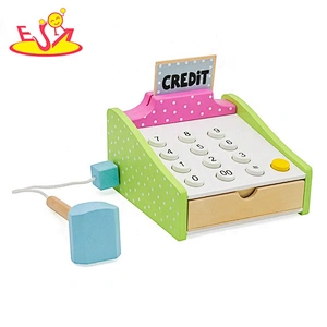 New design educational wooden credit card machine toy for children W10A059