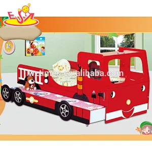 2018 wholesale children wooden car bed double high quality kids wooden car bed double best sale wooden car bed double W08A043