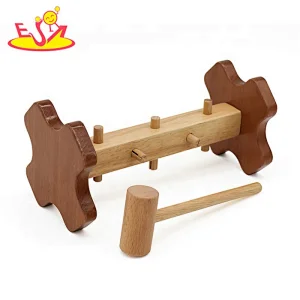 2019 New arrival educational wooden peg and hammer toy for babies W11G055