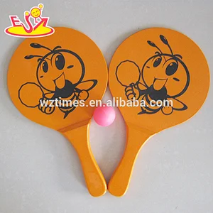 high quality outdoor sports wooden beach paddle ball set with customize W01A094