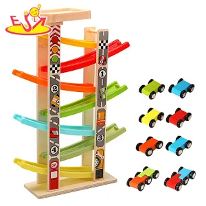 Best design funny kids wooden toy car ramp for education W04E097