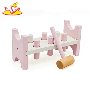 Customize intelligence pink wooden toy hammer for children W11G047