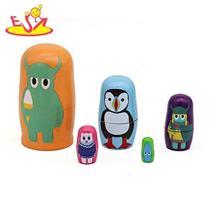 New arrival wooden russian nesting dolls for toddlers W06D126