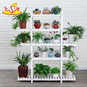 Most popular natural wood 5-layer outdoor plant display stand W08H111B