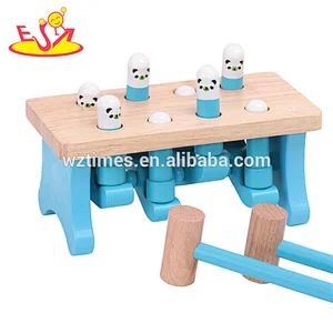 Wholesale most popular wooden knocking game hammer bench toy for children W11G043