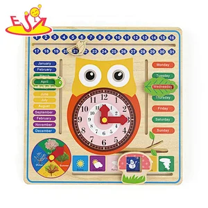 2019 New arrival children wooden learning time clock for preschoolers W09F018