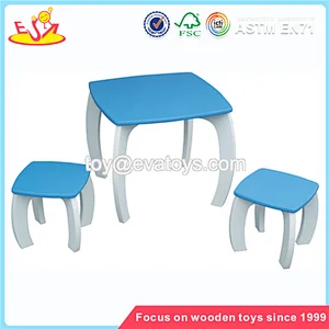 Wholesale brand new most popular wooden blue children table set WO8G095