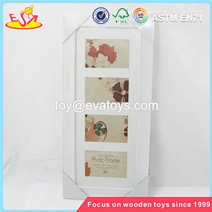Wholesale brand new beautiful household white wooden hanging photo frame W09A028
