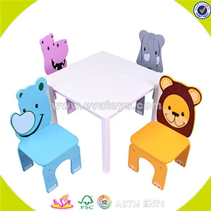 Wholesale colorful wooden animal shape table and chairs best selling kids table and chairs W08G089