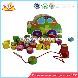 Wholesale interesting wooden string beads toy diy useful baby wooden string beads toy W11E015