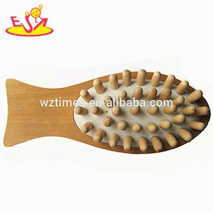 Wholesale high quality wooden comb shape scalp massager for adults W02A129