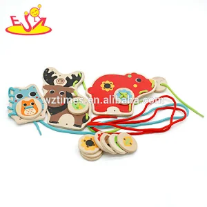 New hottest children educational wooden lacing toys for toddlers W11E073