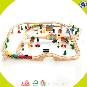 children toy railway wooden train set for wholesale W04C013