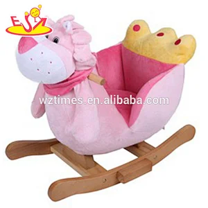 wholesale most popular cute wooden toy rocking animal W16D075