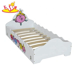 2019 High quality girls cartoon wooden kids single bed for wholesale W08A092