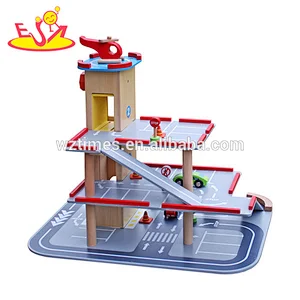 Wholesale cool style customize wooden garage playsets toy for kids W04B047