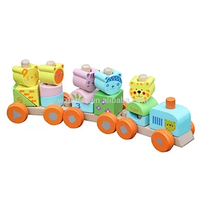 wholesale lovely kids wooden pull train toy W04A066