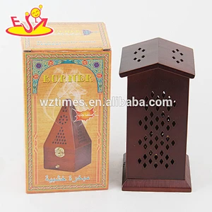 2018 Wholesale cheap four sides of the top wooden incense cone burner W02A262