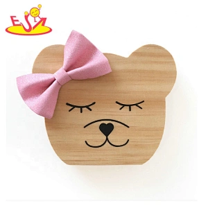 High quality lovely bear natural wood crafts for kids W02A361