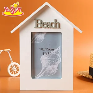 Most popular creative house shape wooden photo frame for kids W09A047